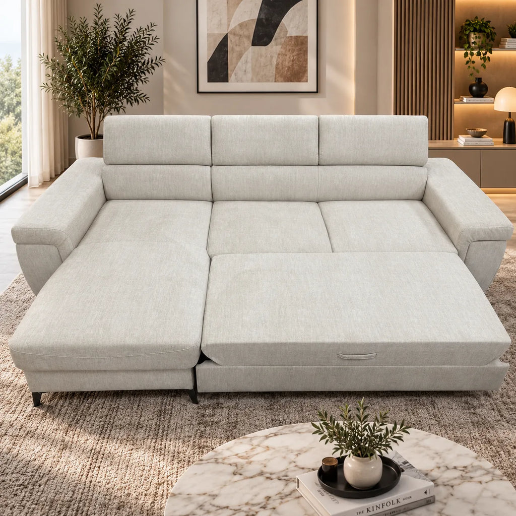 Canape convertible d'angle avec rangement