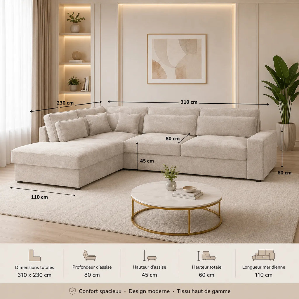 Canapé d'Angle Lexus Marbella Beige
