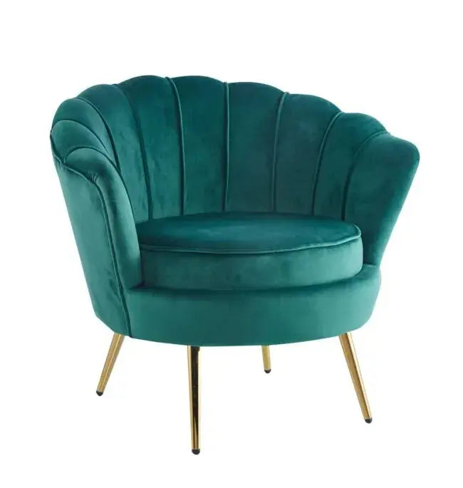 Chaise longue en velours Plata Import avec pieds dorés Swedzo-Meuble