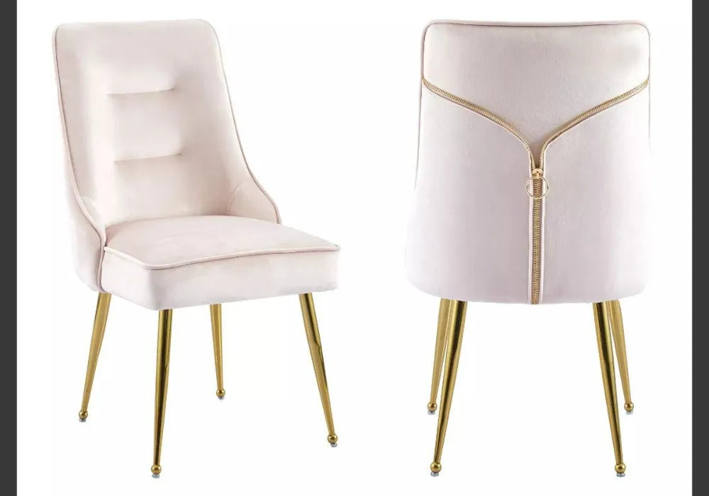 Chaise velours dorée ZIP