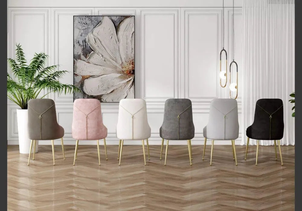 Chaise velours dorée ZIP