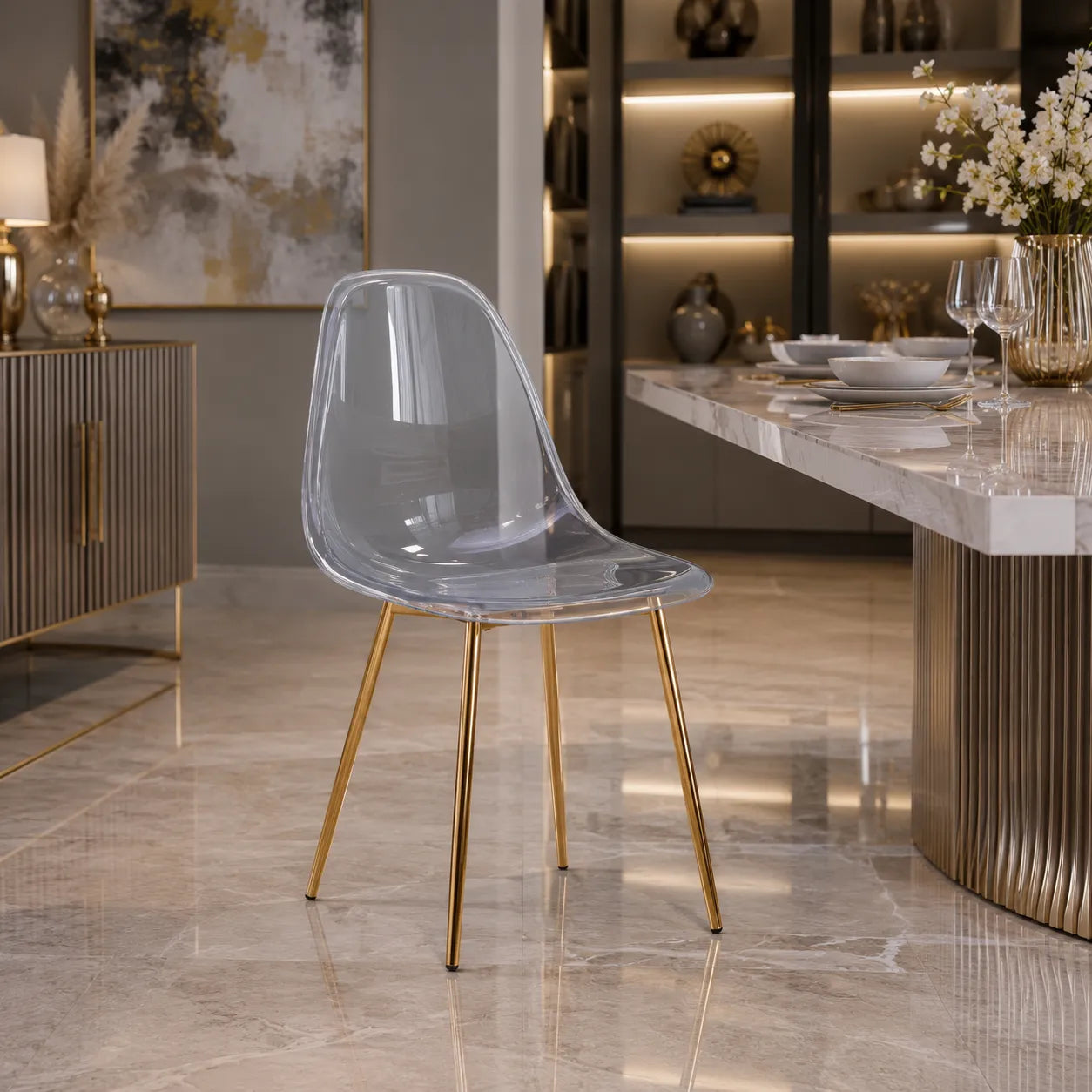 Chaise Invisible Pieds Gold