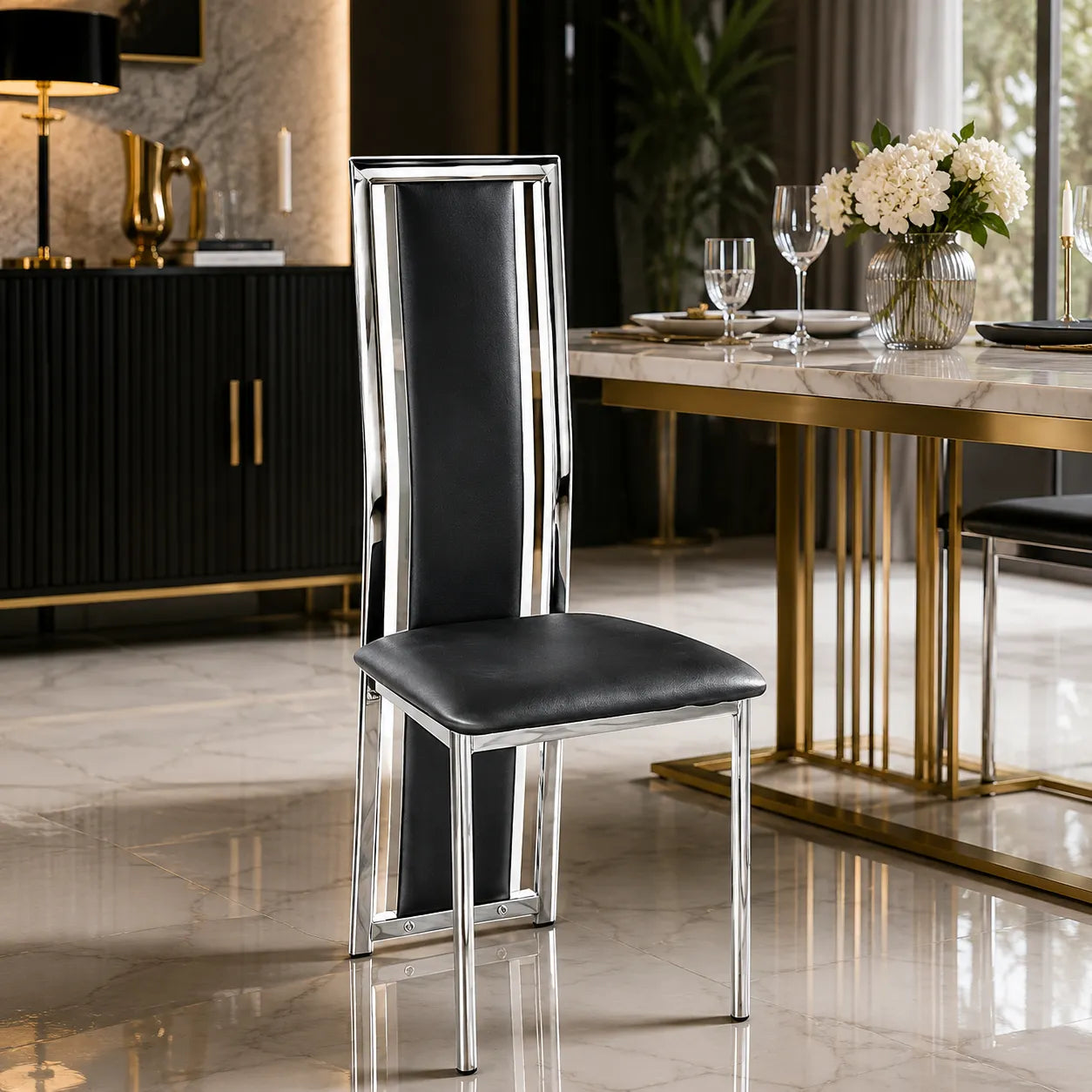 Chaise de salle à manger Royal argent