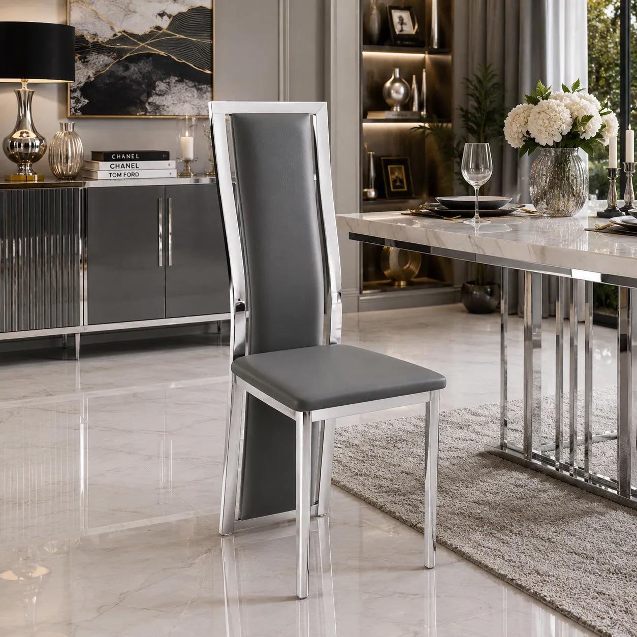 Chaise de salle à manger Royal argent