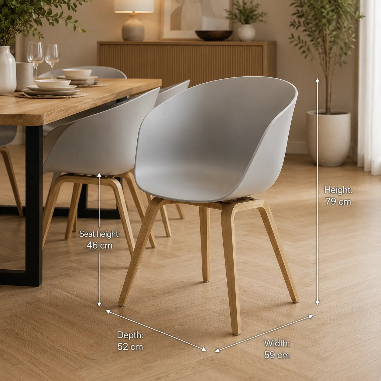 Chaise en chêne 2 pièces