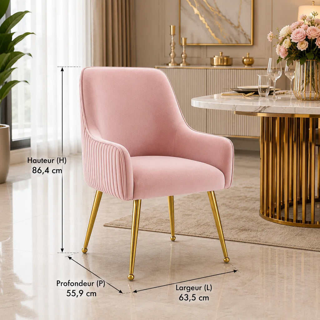 Chaise poignée dorée OPUS (Lot de 4)