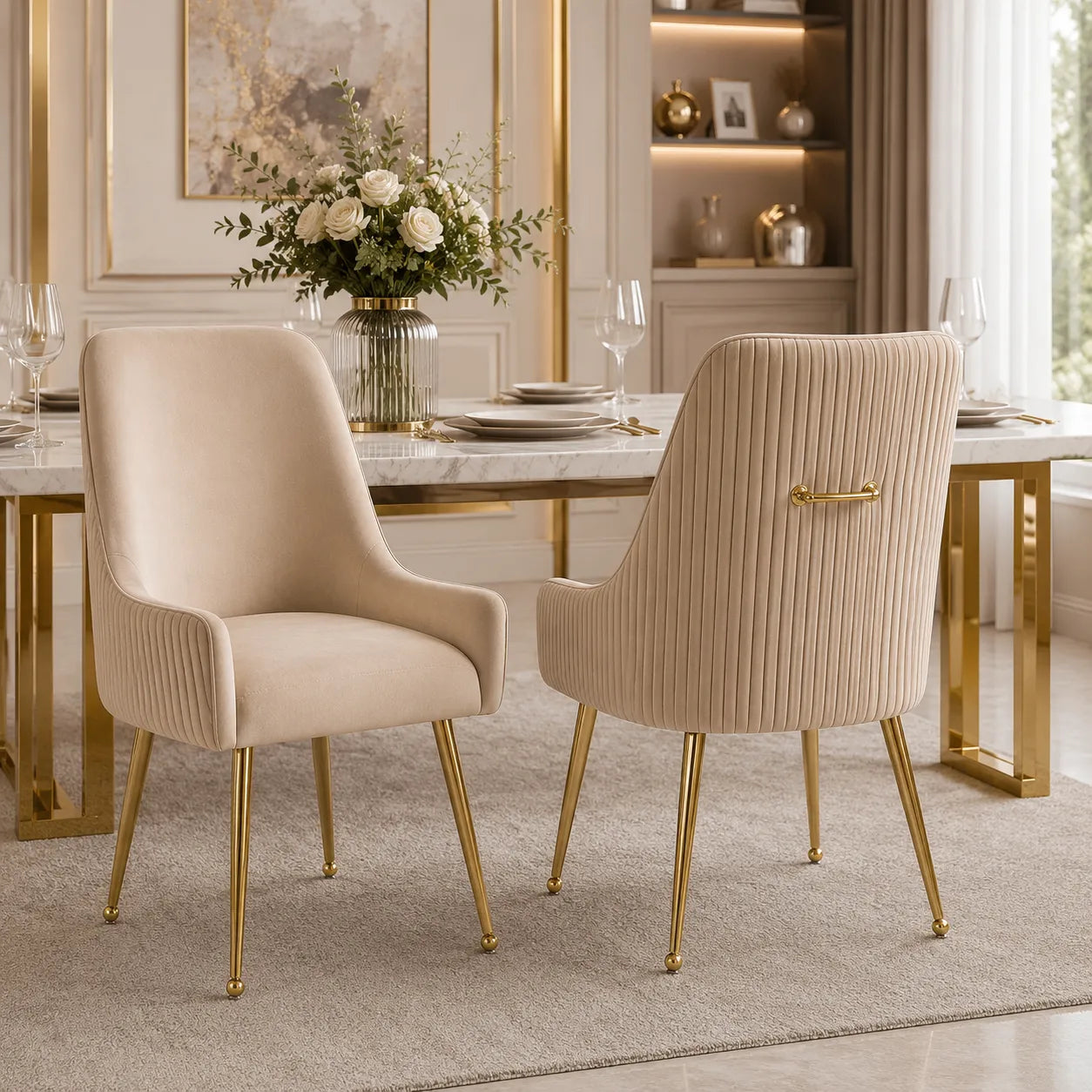 Chaise poignée dorée OPUS (Lot de 4)