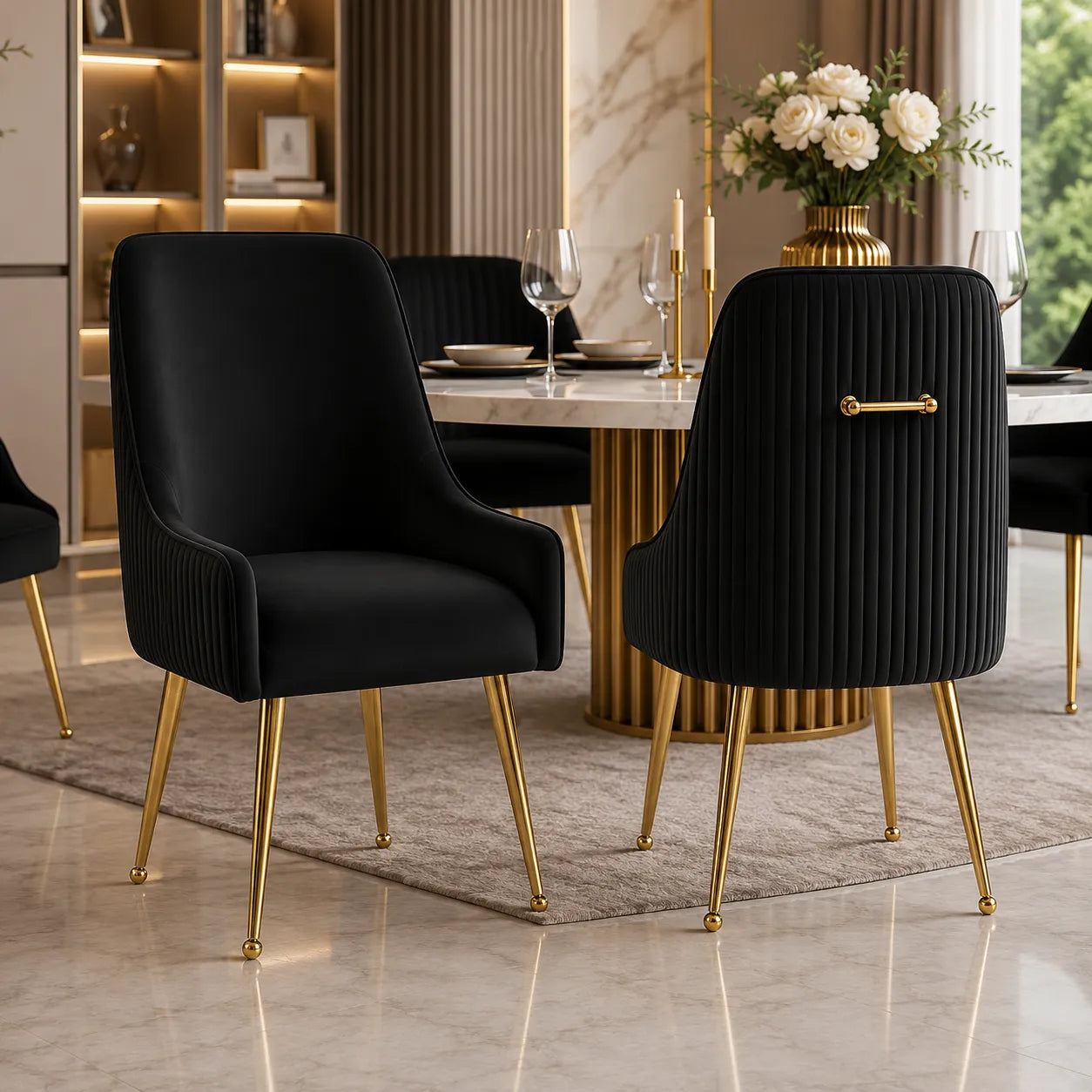 Chaise poignée dorée OPUS (Lot de 4)