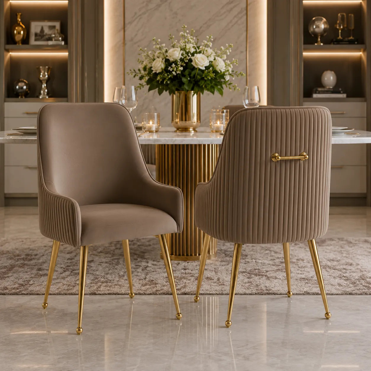 Chaise poignée dorée OPUS (Lot de 4)