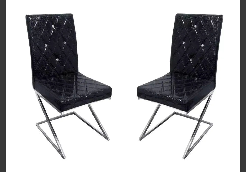 Chaises chromé croco  AVA 4 chaises