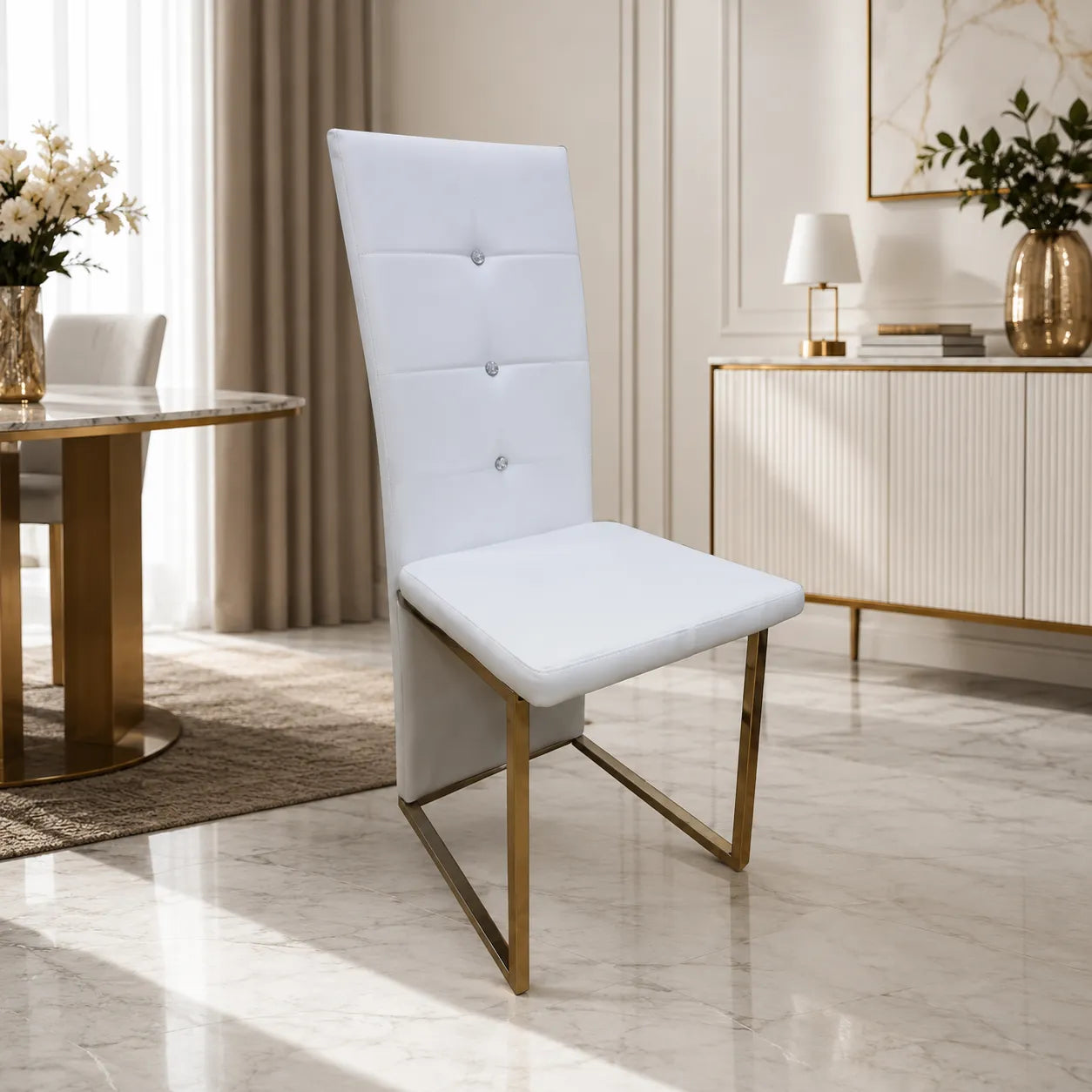 Chaises Lorene Similicuir Blanc