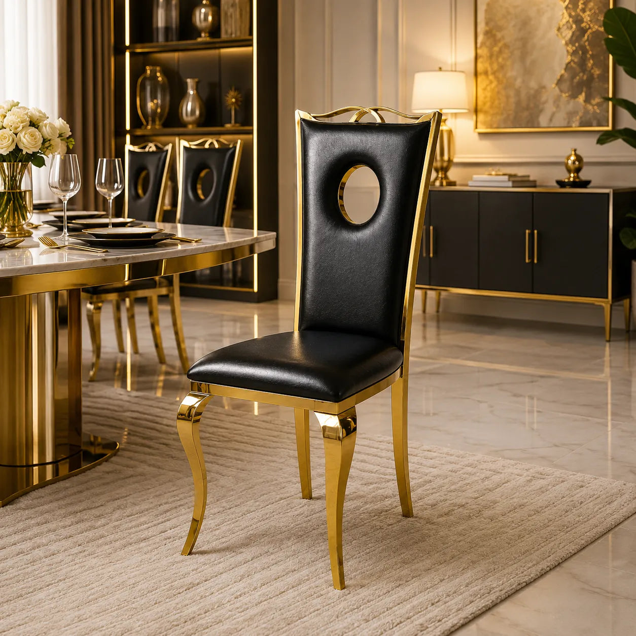 Chaises Royal Pieds Dore