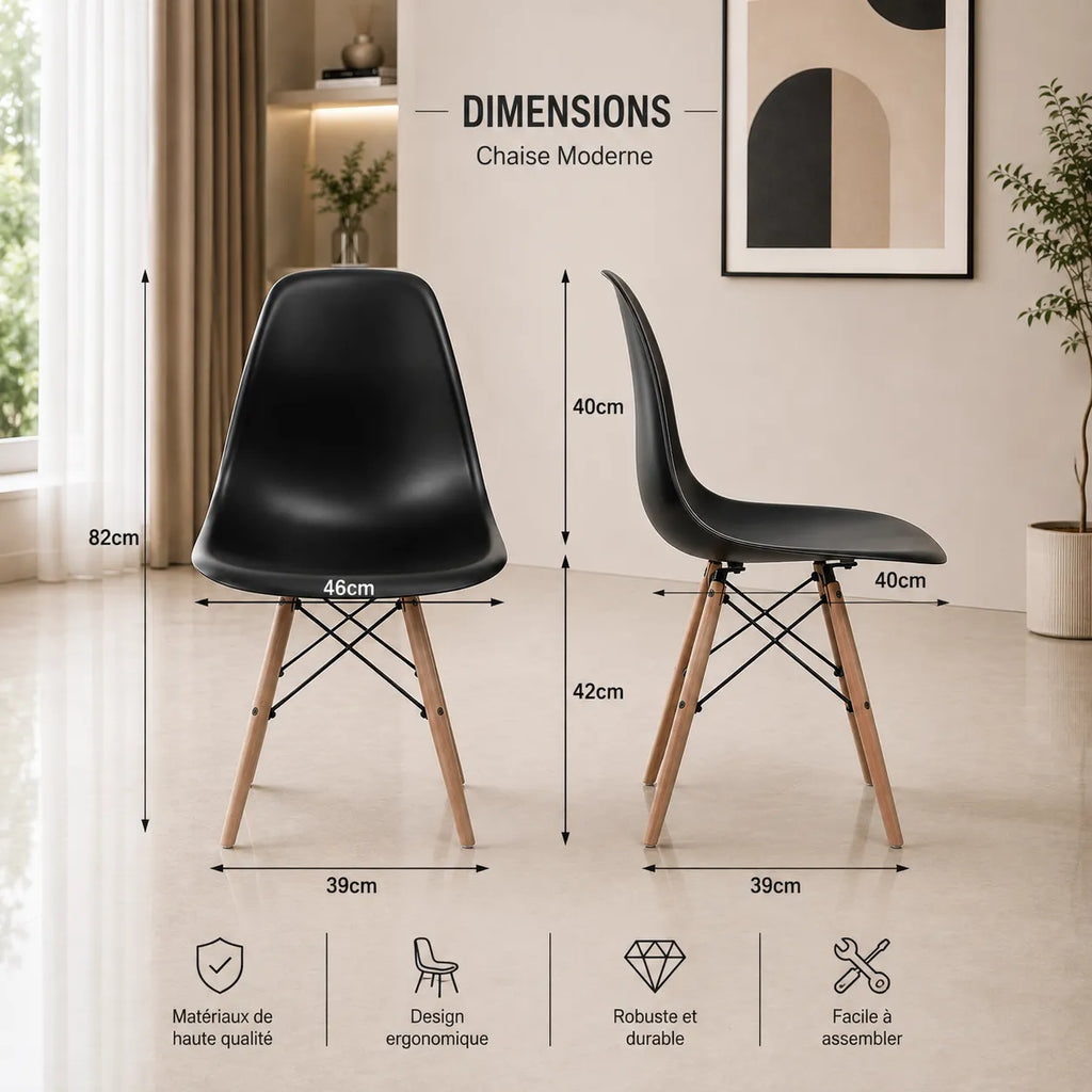 Chaises Scandinaves de Salle à Manger – Lot de 4