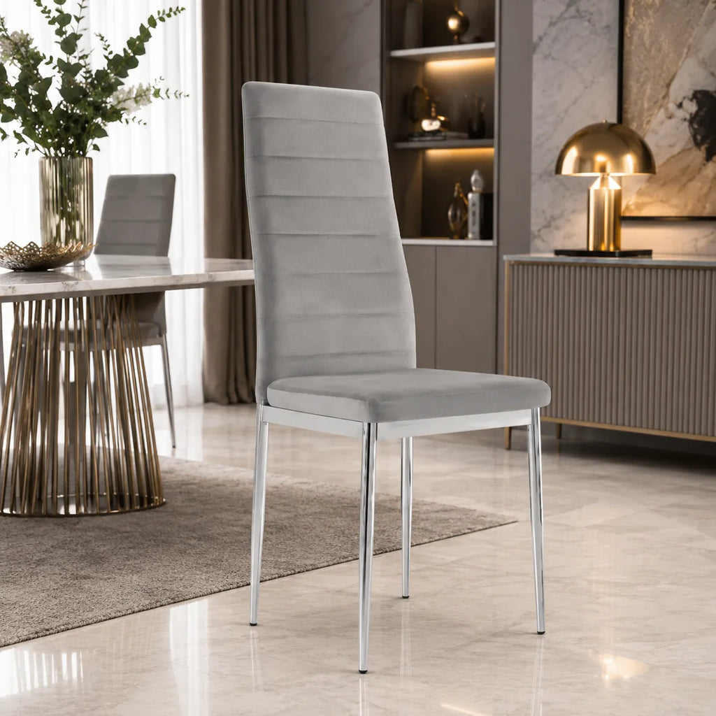 Chaises Tolia Velours Pieds Chrome