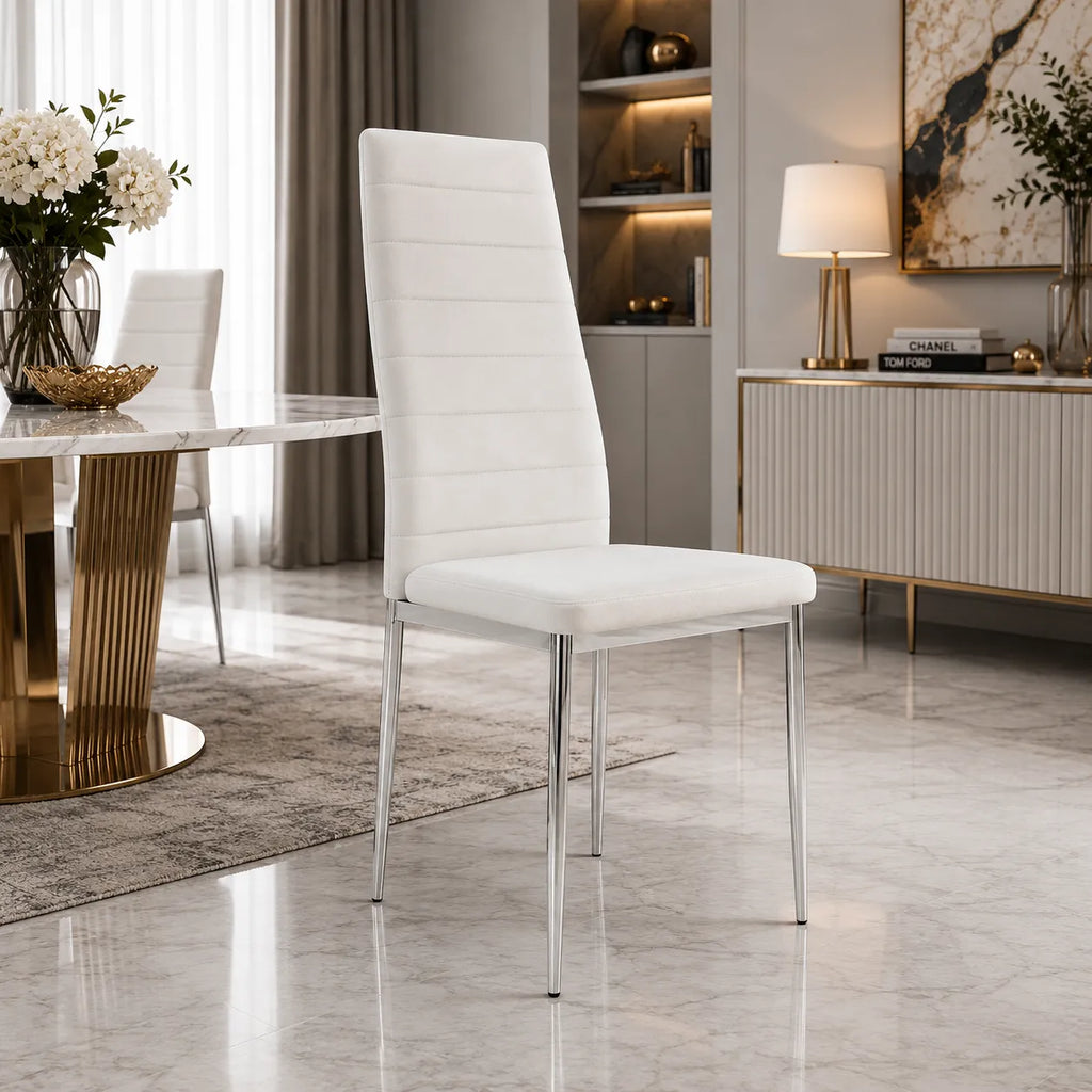 Chaises Tolia Velours Pieds Chrome