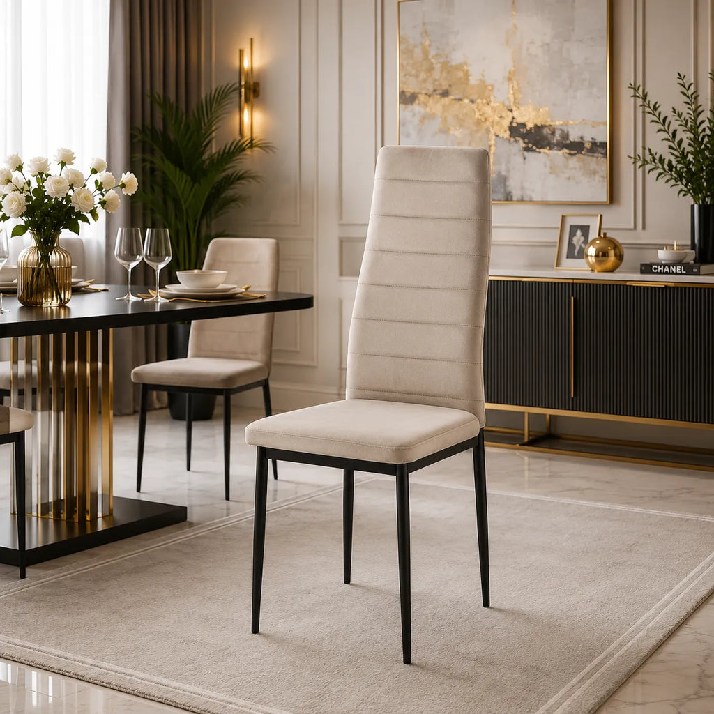 Chaises Tolia Velours Pieds Noir