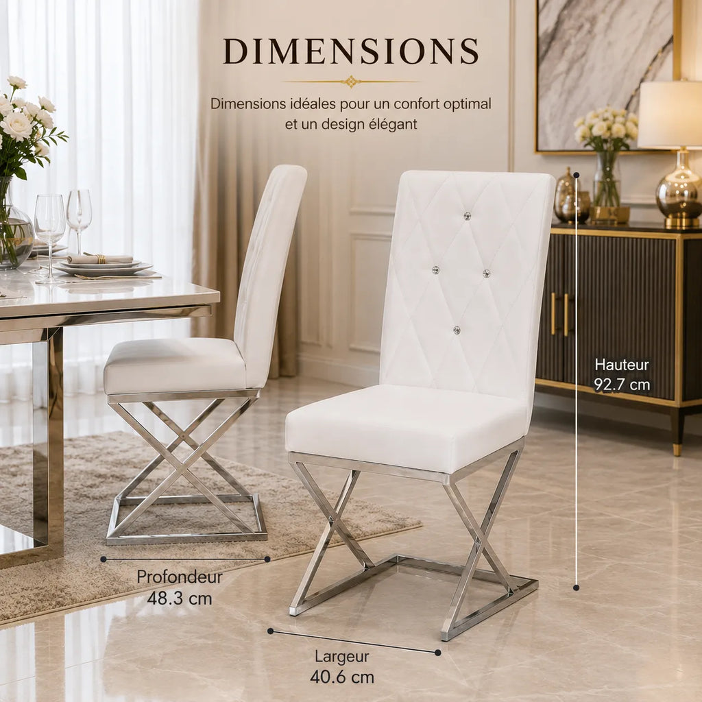 Chaises chromé croco  AVA 4 chaises