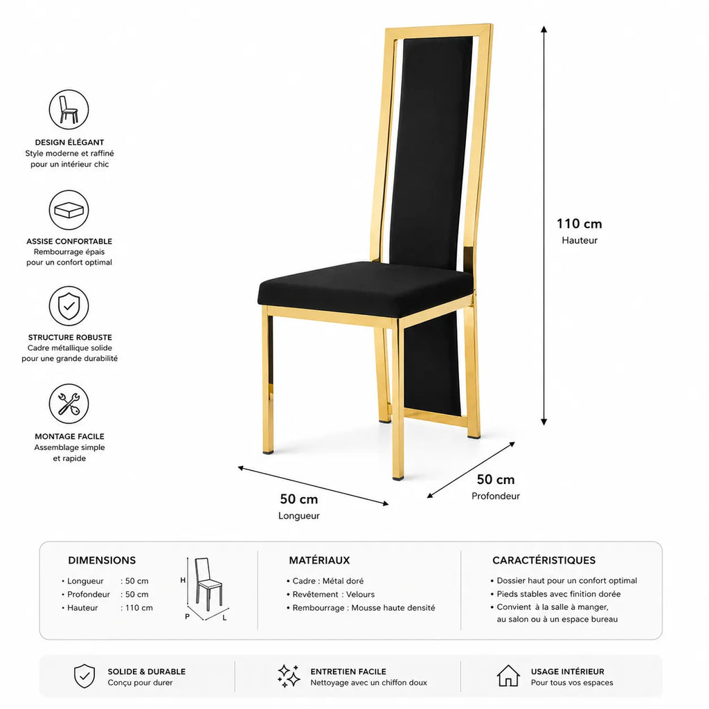 Chaises dorée beige DIA