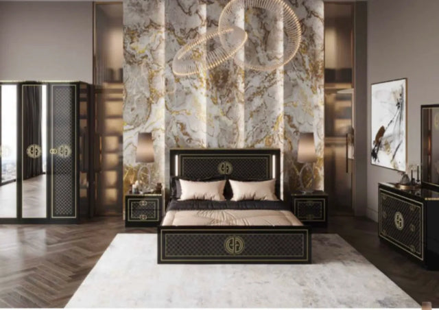 Chambre complète Gugi Soft (Noir)
— ensemble complet chambre à coucher, set chambre à coucher, chambre complète moderne, chambre à coucher avec lit et rangement, ensemble chambre pas cher, mobilier chambre complet, lit avec commode et tables de chevet