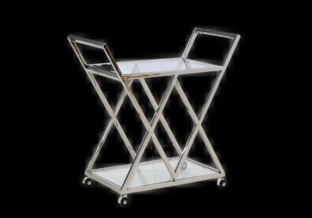 Chariot Triangle Chrome Transparent Swedzo-Meuble