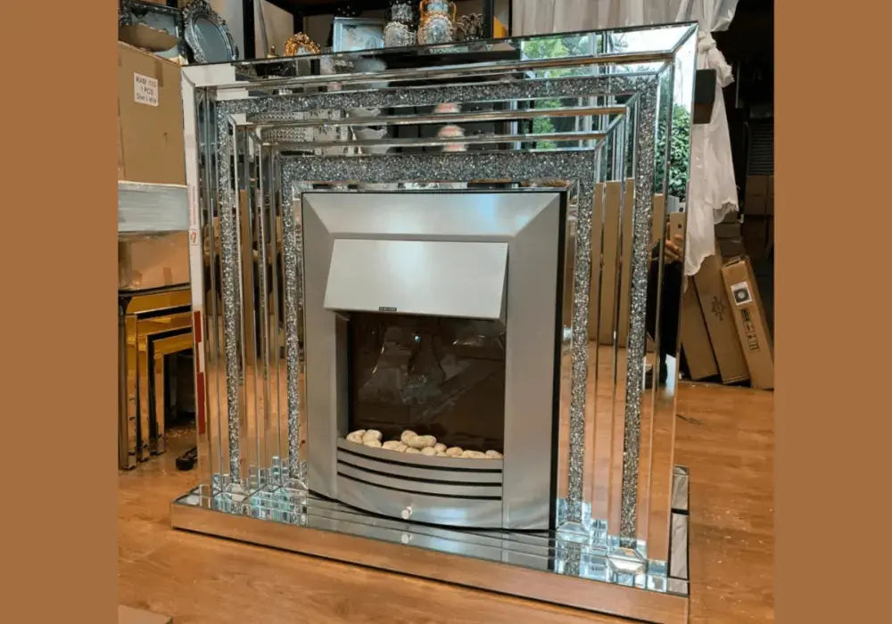 Cheminee Miroir 120x38x100 CM Swedzo-Meuble
