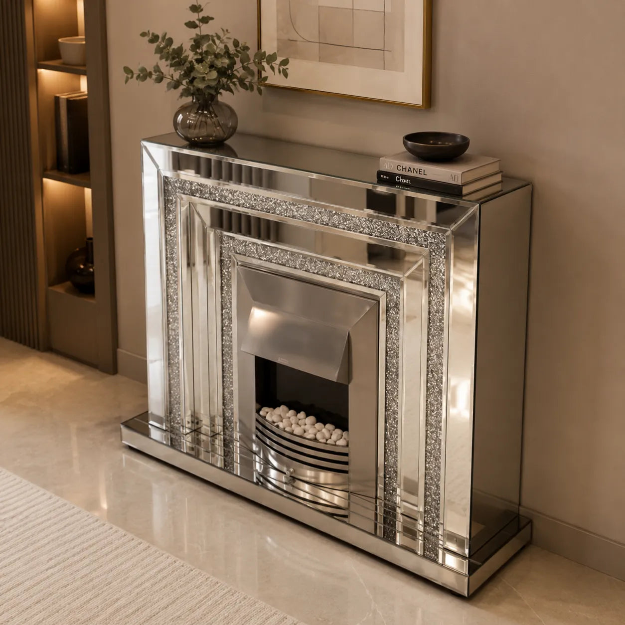 Cheminee Miroir 120x38x100 CM
