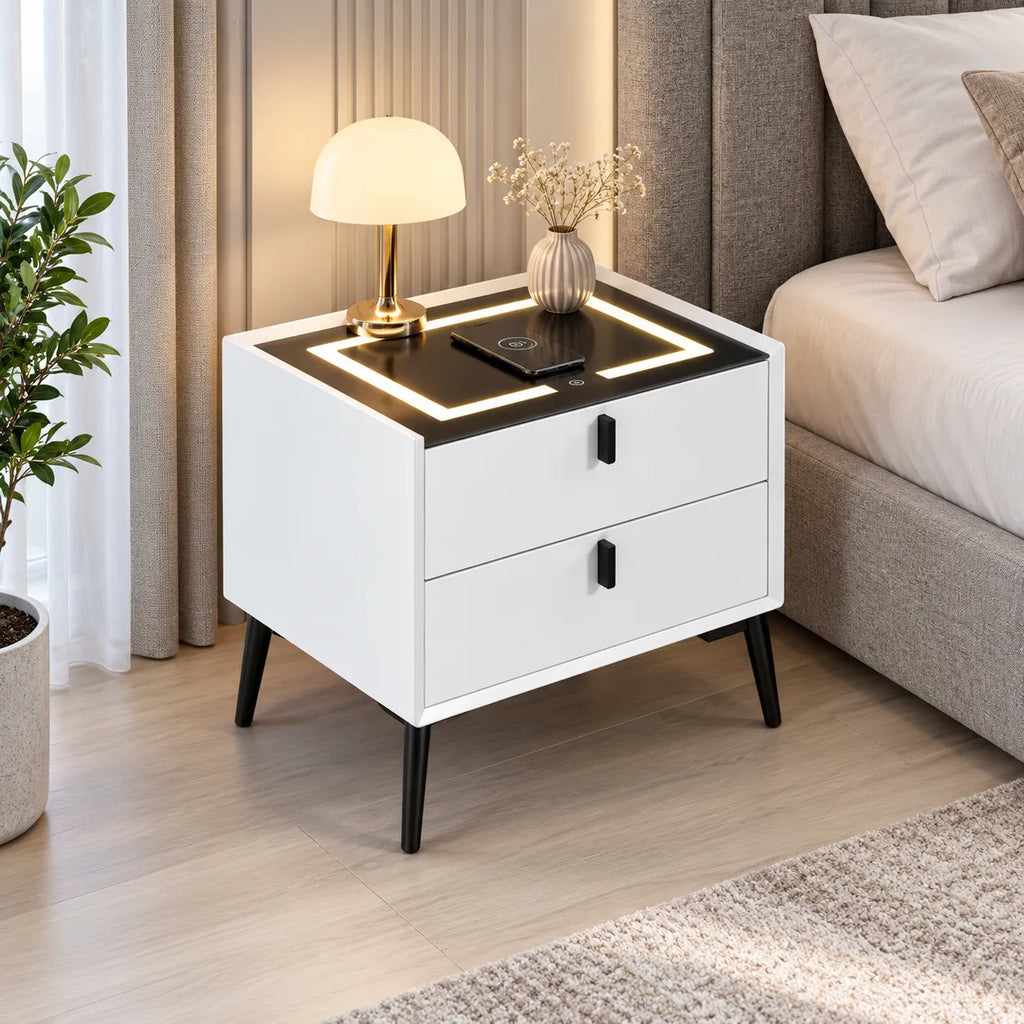 Chevet Led Chargeur Induction Velours