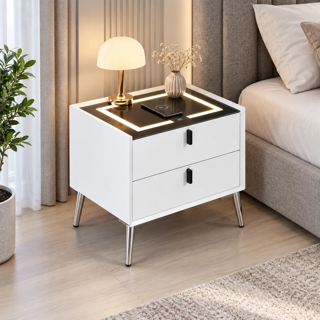 Chevet Led Chargeur Induction Velours