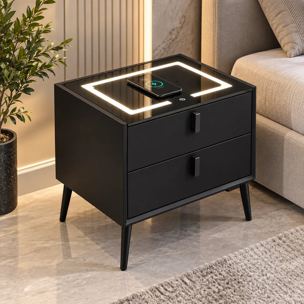 Chevet Led Chargeur Induction Velours