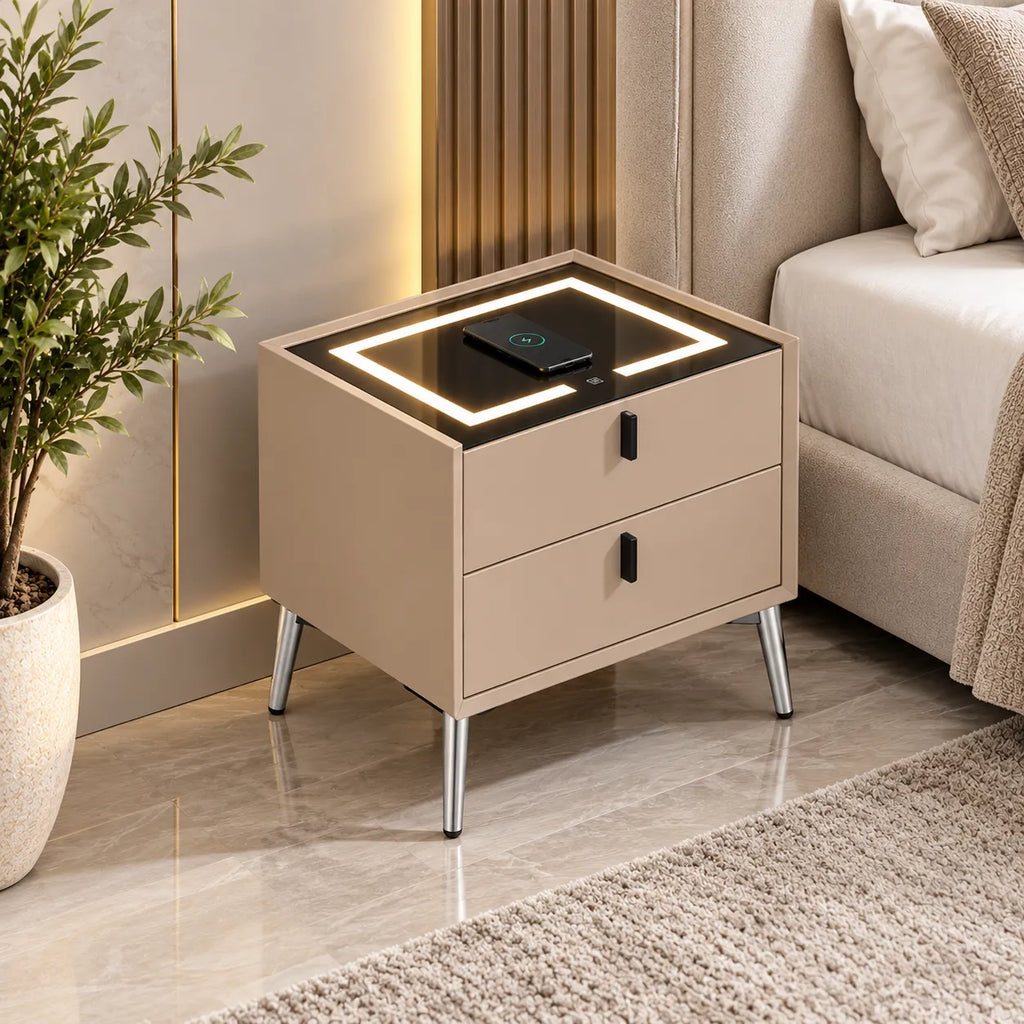 Chevet Led Chargeur Induction Velours