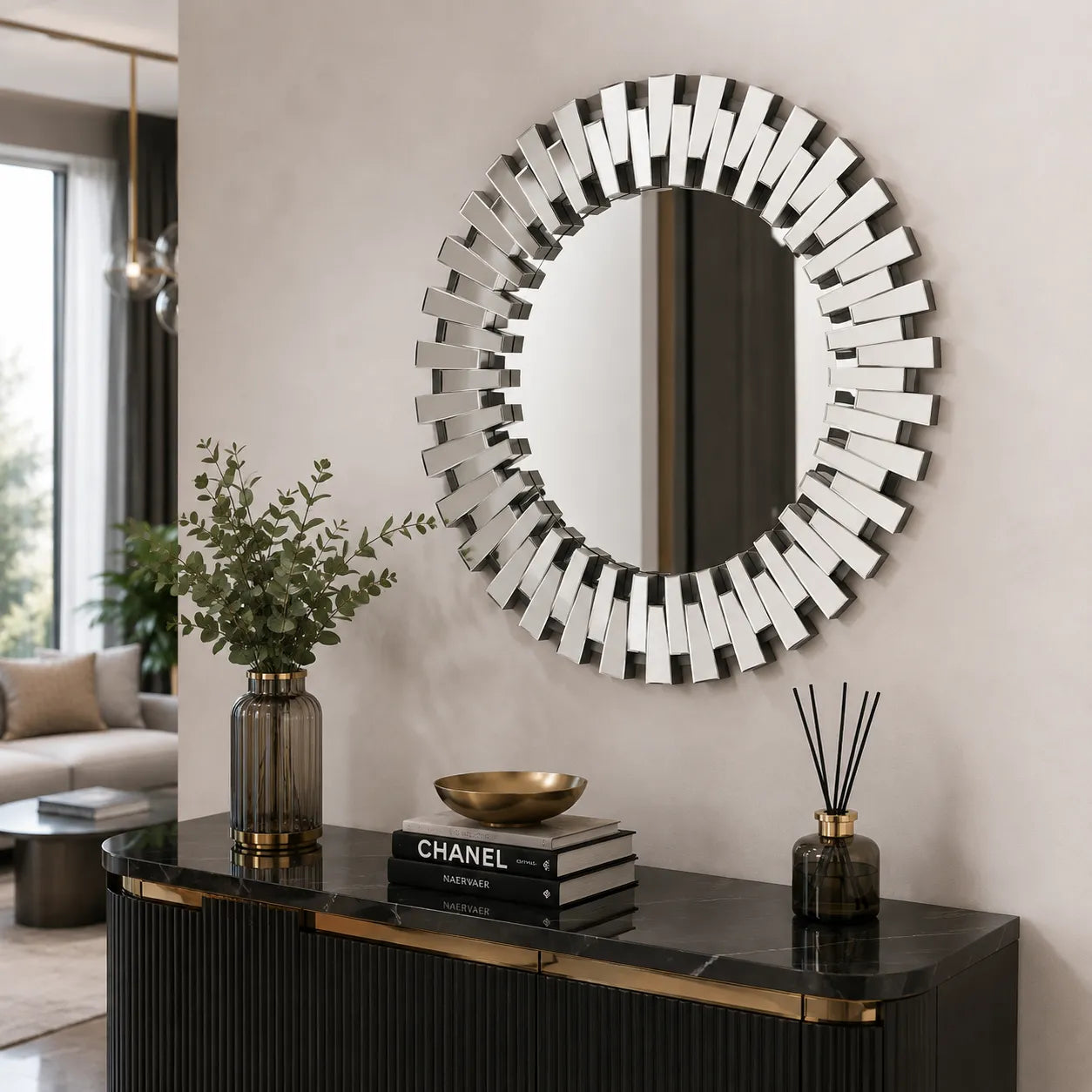 Christopher Knight Home Miroir mural circulaire Elaina, transparent/miroir
