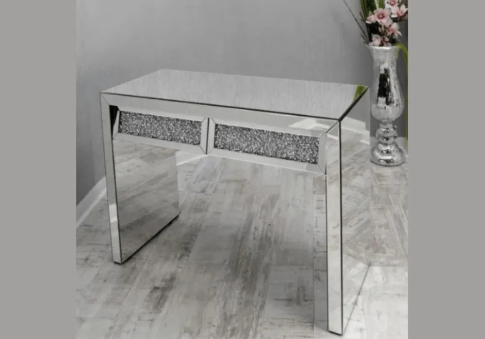 Coiffeuse Miroir 2 Tiroirs 110x45x80 CM