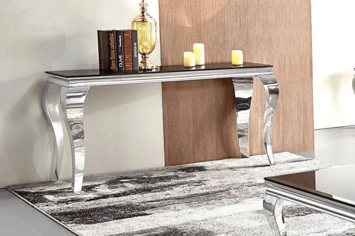 Console Baroque Pieds Chrome 110x50x85 Swedzo-Meuble