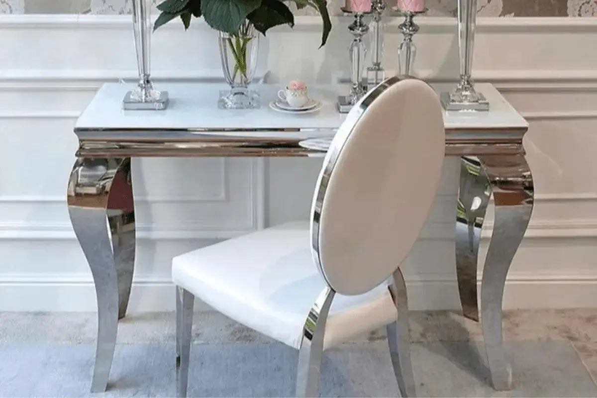 Console Baroque Pieds Chrome 110x50x85 Swedzo-Meuble