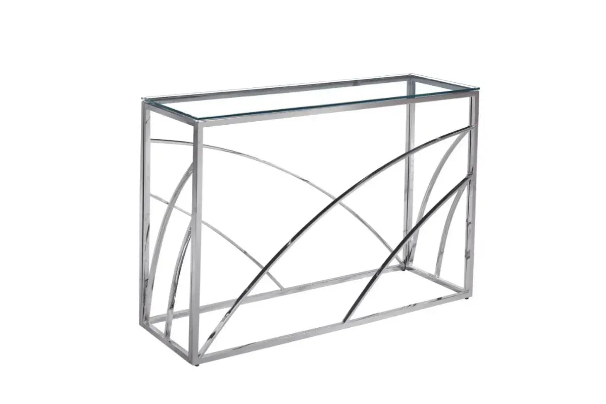 Console Calvin en Chrome Transparent Swedzo-Meuble