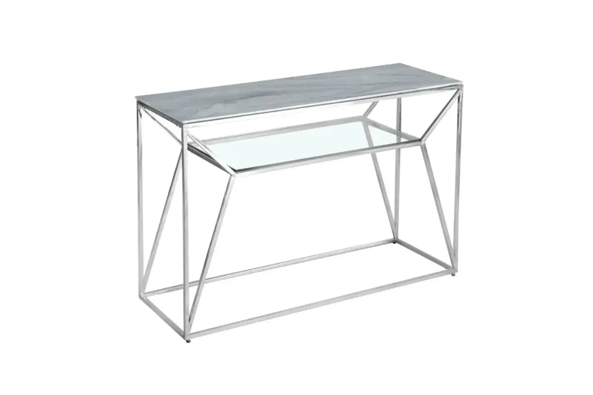 Console Cheryl en Marbre Blanc 120x40x78 CM Swedzo-Meuble