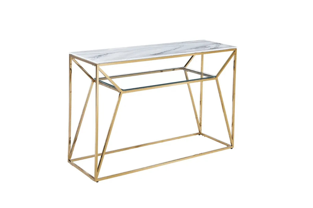 Console Cheryl en Marbre Blanc 120x40x78 CM