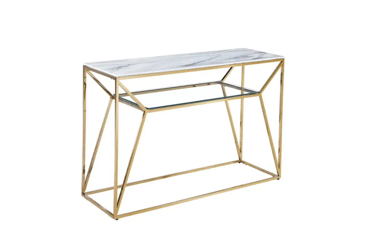 Console Cheryl en Marbre Blanc 120x40x78 CM Swedzo-Meuble