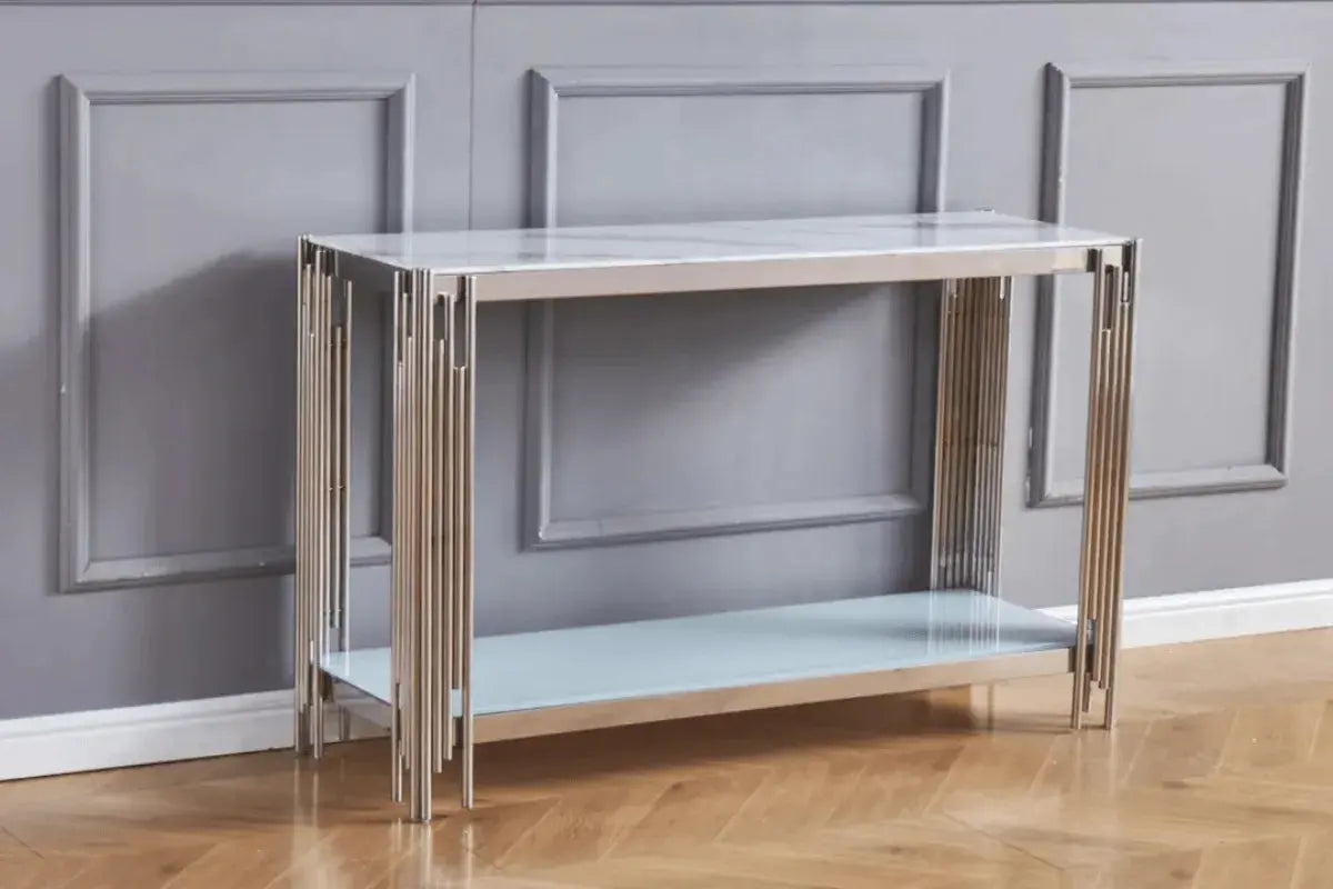 Console Flute en Pieds Chrome Swedzo-Meuble