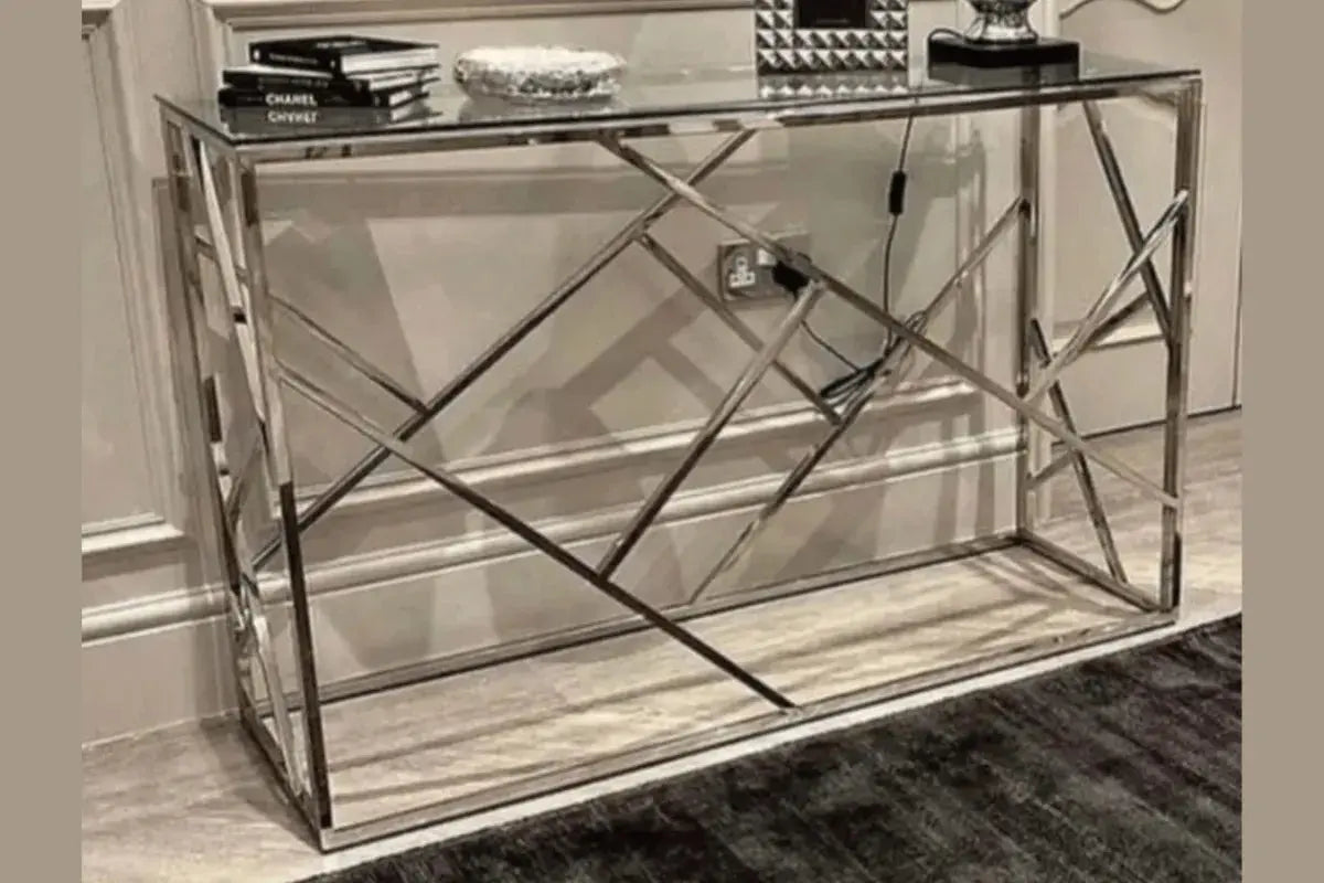 Console Geomag Pieds Chrome 120x40x78 CM Swedzo-Meuble