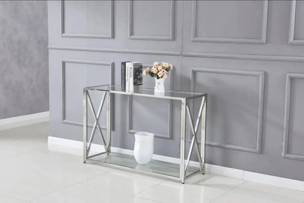 Console Kensy Pieds Chrome 120x40x78 CM Swedzo-Meuble
