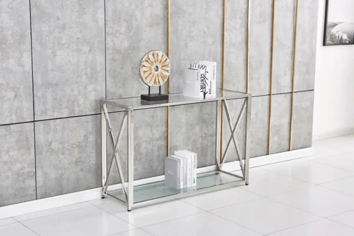 Console Kensy Pieds Chrome 120x40x78 CM Swedzo-Meuble