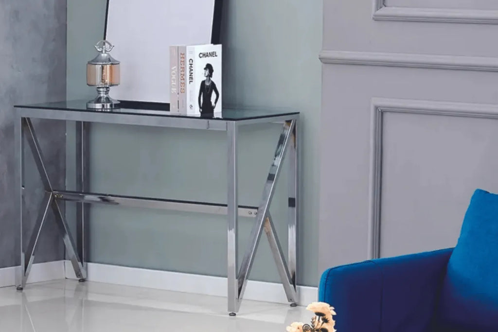 Console Majestique Pieds Chrome 120x40x78 CM