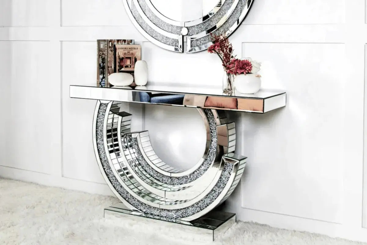 Console Miroir Tourbillon 120x35x80 CM Swedzo-Meuble