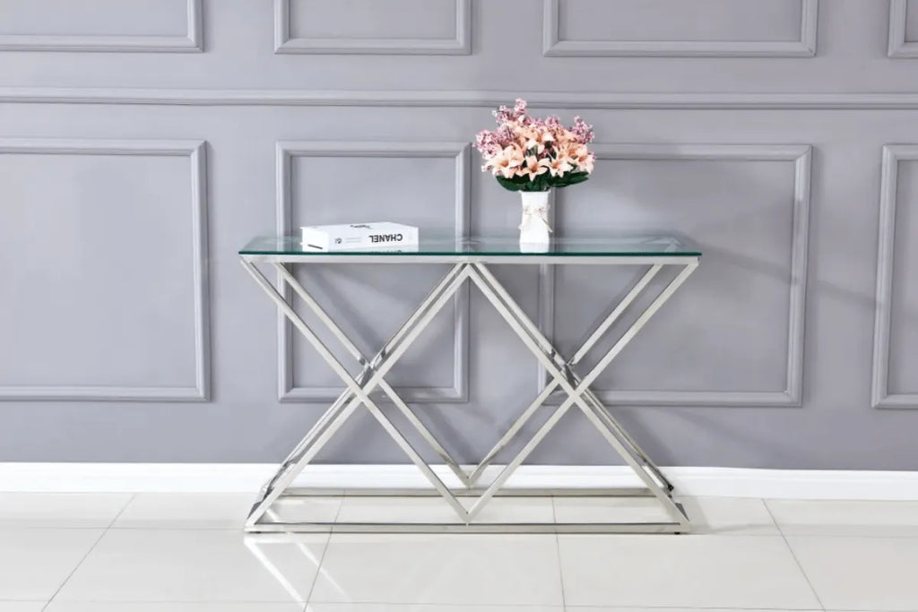 Console Triangle Pieds Chrome 120x40 CM