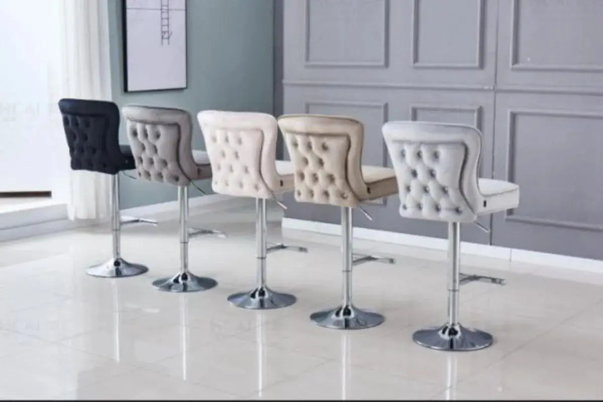 E 2 ou 4 Tabouret de bar gabrielle chrome anthracite Swedzo-Meuble