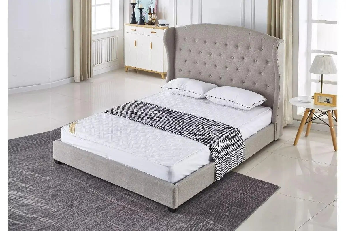 E Lit Tissu  Sommier A Latte En Bois 140/190 Swedzo-Meuble