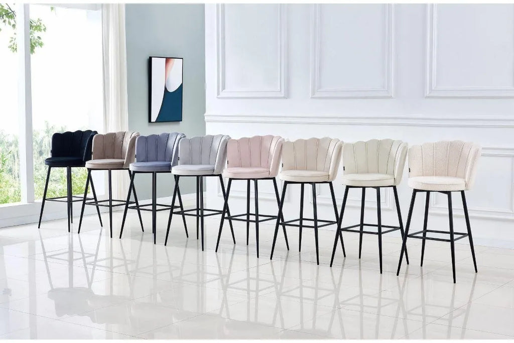 E Tabouret de bar nymphea metal  velours