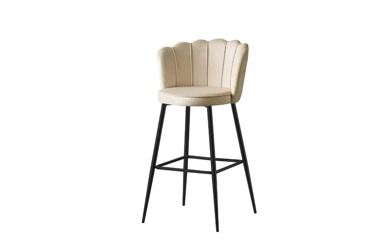 E Tabouret de bar nymphea metal  velours Swedzo-Meuble