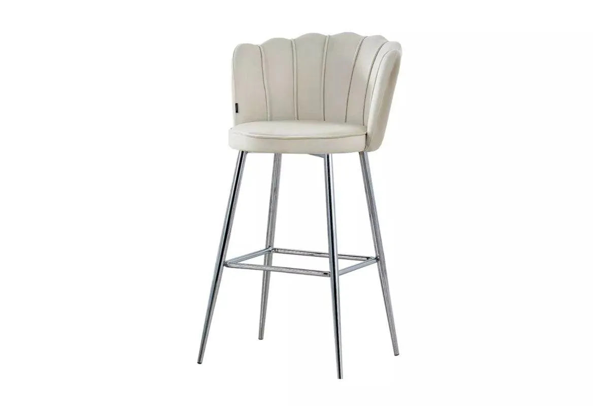 E Tabouret de bar nymphea velours chrome